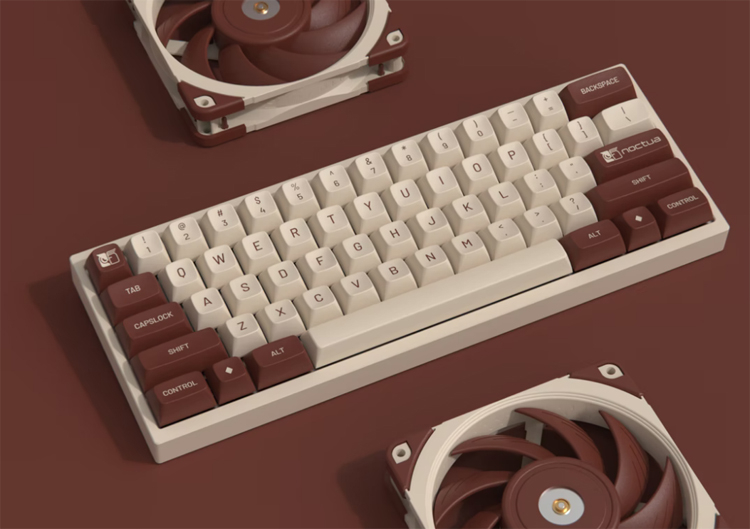 Noctua и Drop выпустили колпачки для клавиатур в коричнево-кремовых тонах за $115