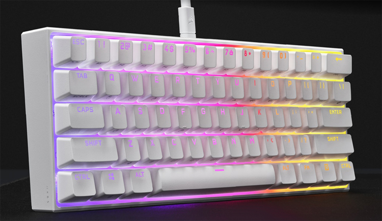 Corsair выпустила компактную игровую клавиатуру K65 RGB Mini в белом цвете