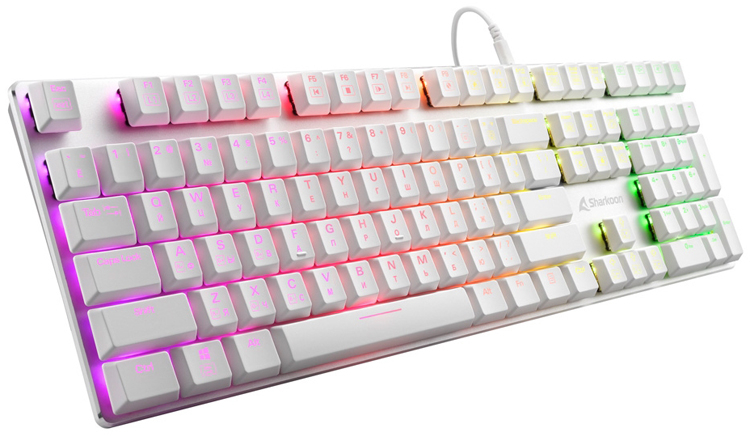 Sharkoon представила механическую клавиатуру PureWriter RGB White для работы и игр