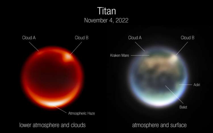 Телескоп «Джеймс Уэбб» прислал свежие фото Титана, которые помогут изучить атмосферу этой луны Сатурна