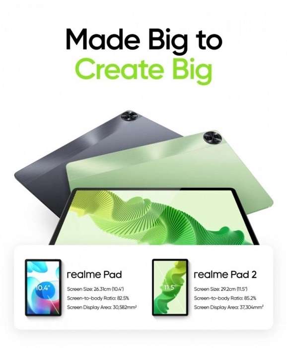 Realme подтвердила дату премьеры планшета Pad 2 — раскрыты дизайн и характеристики модели