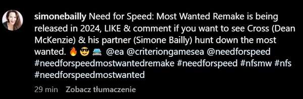 Актриса опубликовала тизер ремейка «правильной» Need for Speed: Most Wanted, но тут же его удалила
