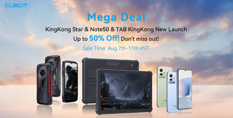 Защищённые смартфоны Cubot KingKong Star, Cubot Note 50 и планшет Cubot TAB KingKong поступят в продажу 7 августа — со скидками до 50 %